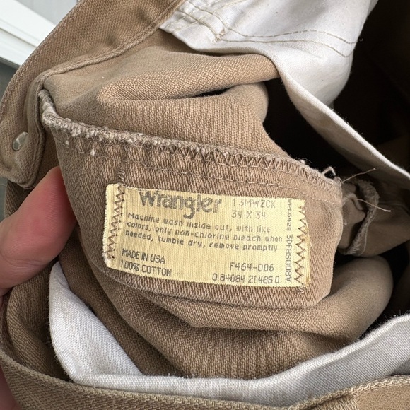 VTG 80s/90s Khaki Wrangler Pro Rodeo Jeans Made in USA 34x34 - Picture 7 of 11